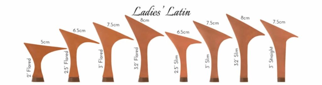 womens latin ballroom dance heel sizes and heights