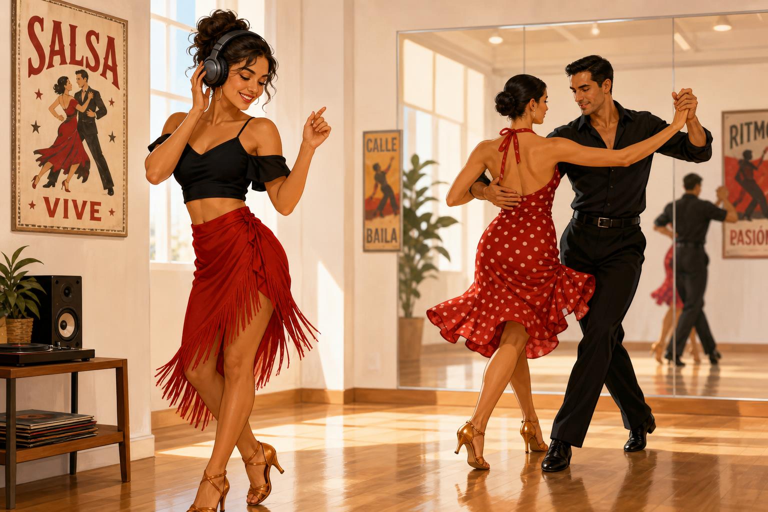 Salsa dancer practicing timing and musicality for social dancing