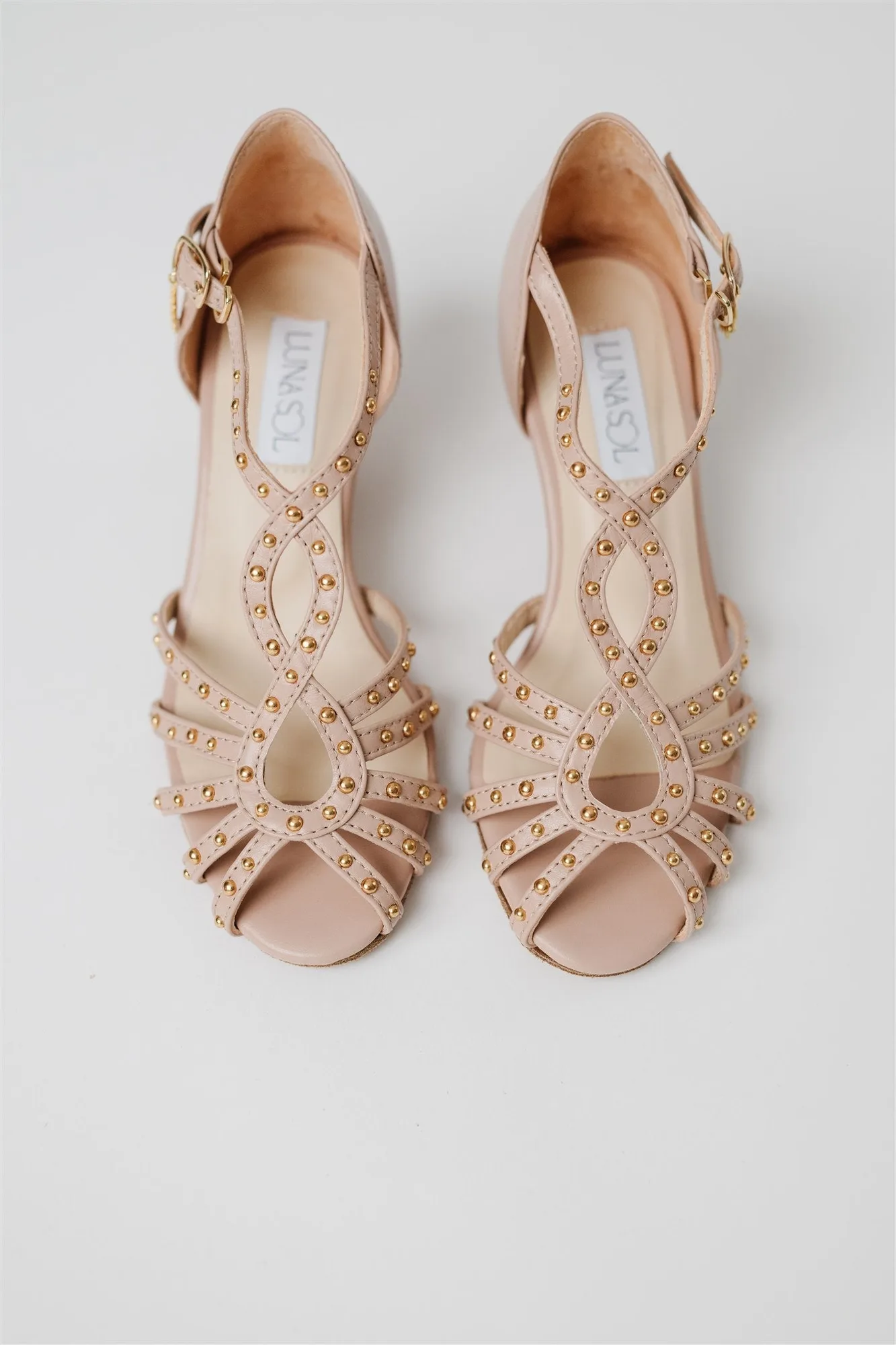 LunaSol Grommet Practice dance shoes in blush nude