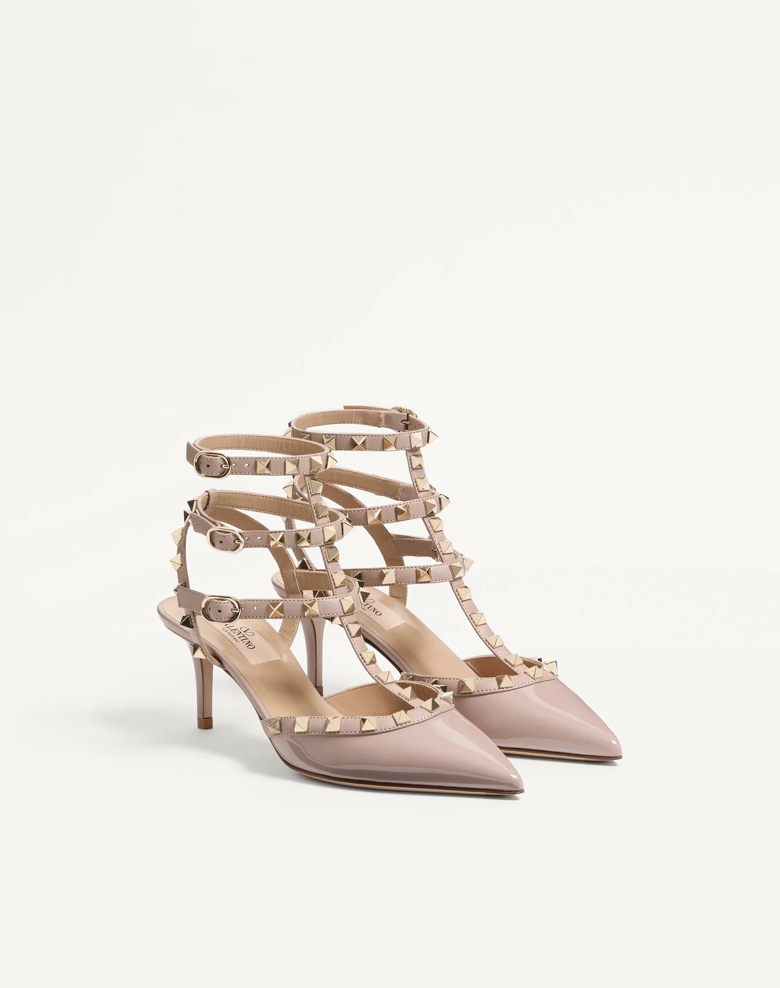 Valentino Garavani Rockstud Caged Pump 65mm in poudre